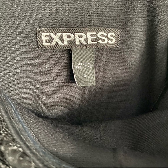 Express Sweetheart Strapless Black Lace Dress Size 4 - Picture 4 of 4